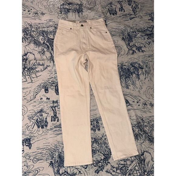 NEW WITH TAGS Everlane Womens Beige The Original Cheeky Jean Straight Leg High R - Picture 1 of 7